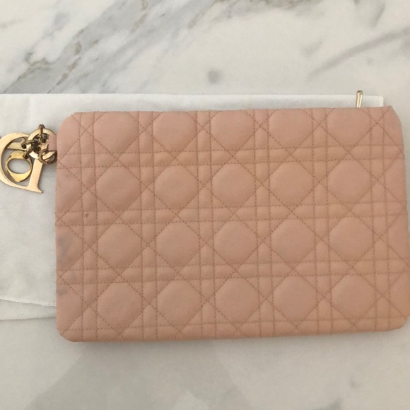 Dior Baby Pink Canvas Clutch - Picture 3 of 3